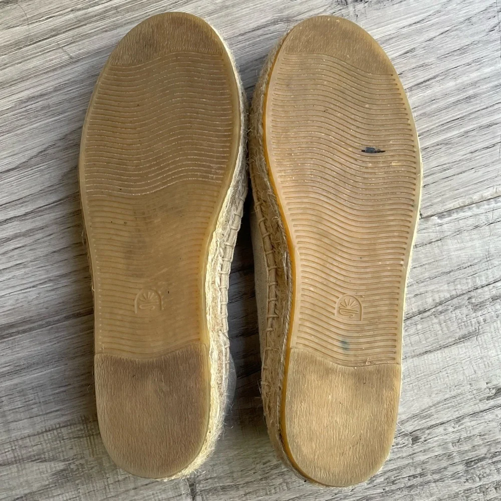 Soludos Limoncello Smoking Espadrille In Sand/Tan  “Le Citron” Embroidery SZ 6